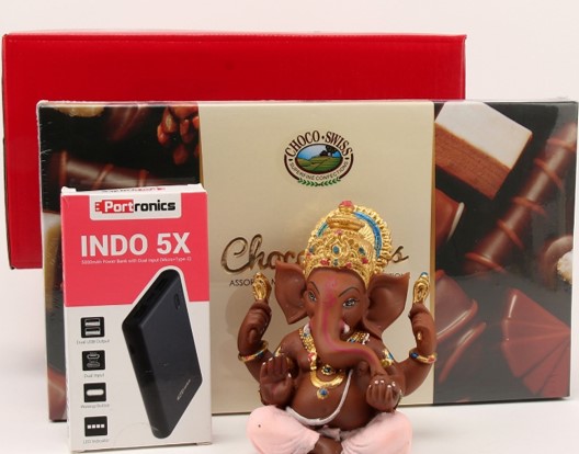 Ganesha with Chocolate & Power Bank