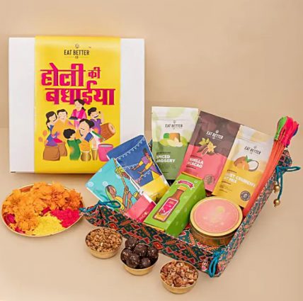 Holi Celebration Hamper Organic Gulaal Thandai Dry Fruits and More