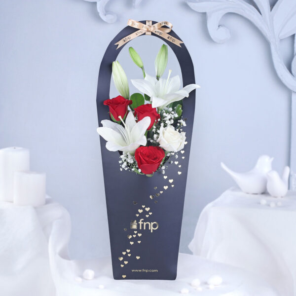 Endearing Roses N Lilies Hearts Sleeve